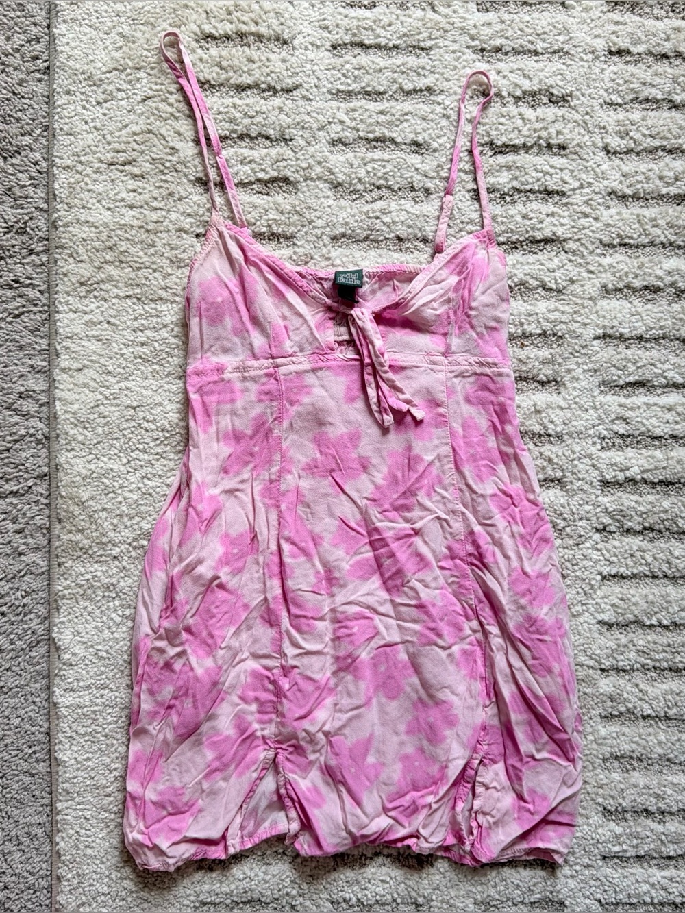 Pink Floral Camisole Mini Dress